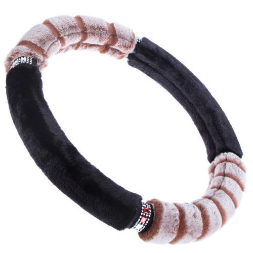 Чехол на руль VLOD-F95 BKBR M мех Черный/Коричневый