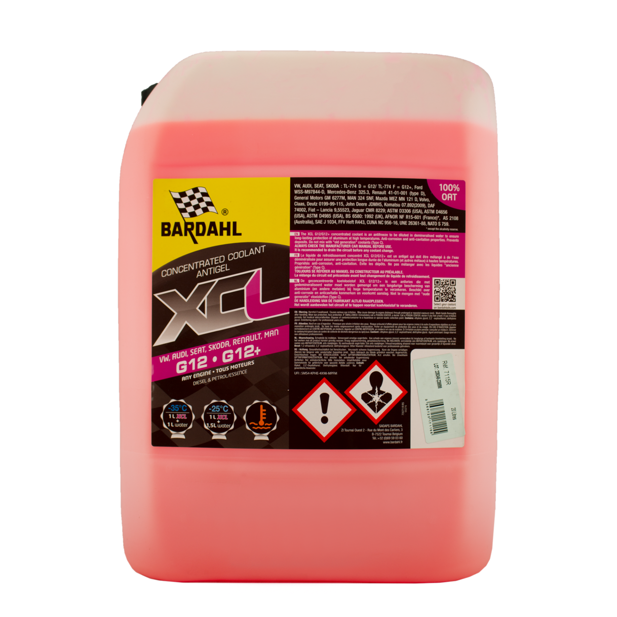 Концентрат антифриза BARDAHL RED ANTIFREEZE ANTIGEL ROUGE 20 л (G12+)