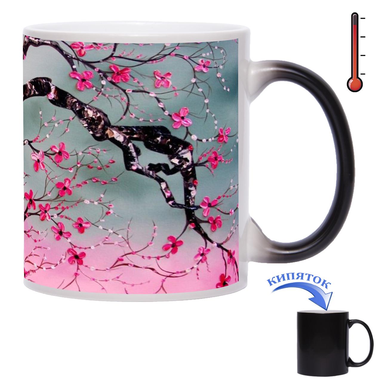 Чашка хамелеон Ветка сакуры 330 мл (new00068) - фото 2 Чашка хамелеон Ветка сакуры 330 мл (new00068) - фото 2