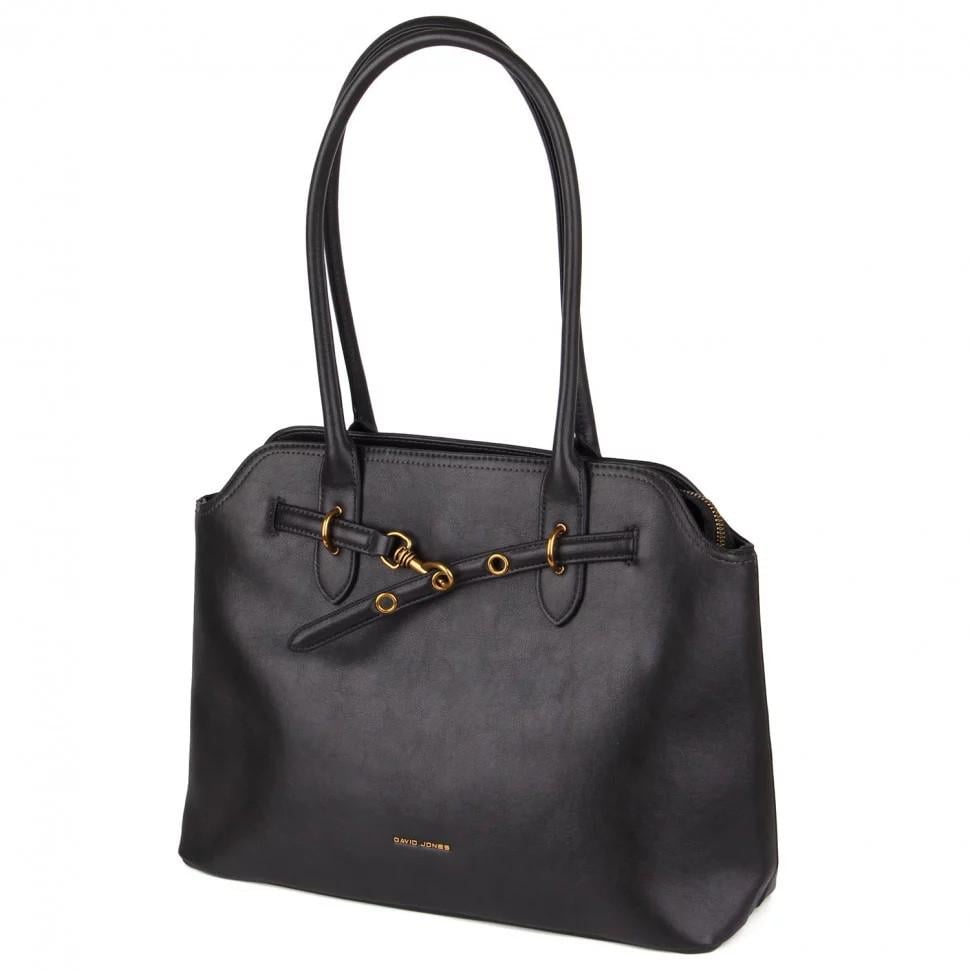 Сумка шопер DavidJones екошкіра Чорний (CM7665 black)