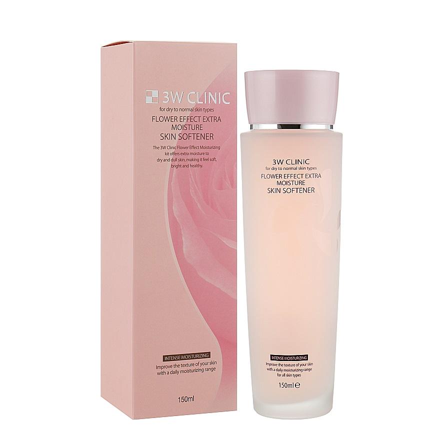 Тонер для лица увлажняющий Flower Effect Extra Moisture Skin Softener 3W Clinic 150 мл (8809317282916) - фото 2