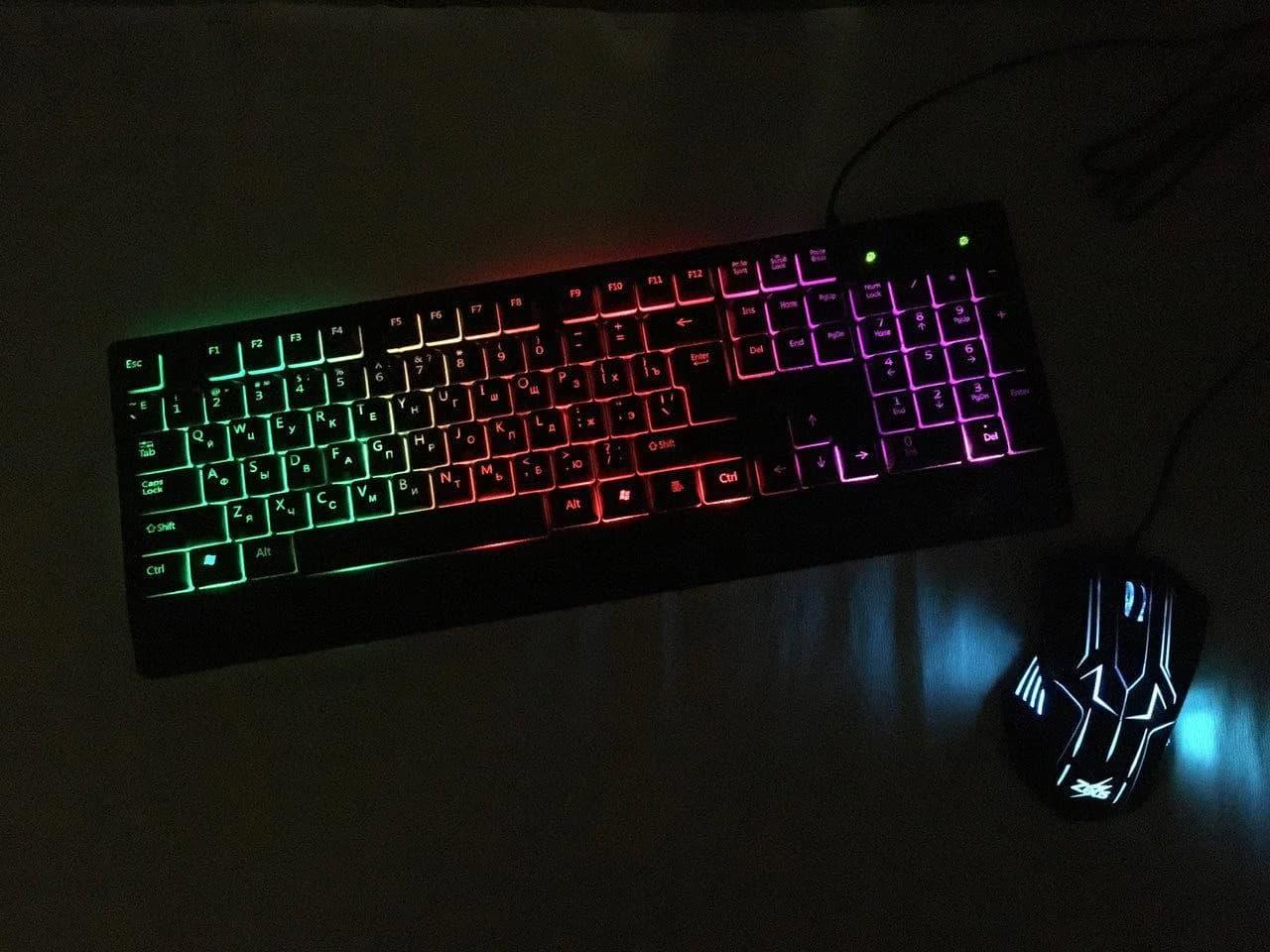 Клавиатура и мышь Zeus Gaming Keyboard 710 с LED Черный - фото 2