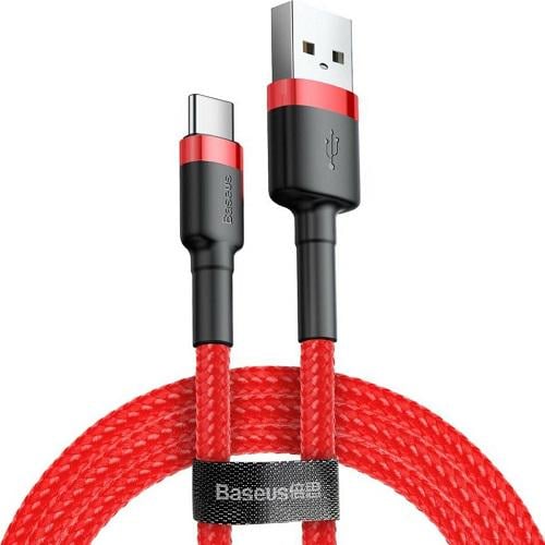 Кабель BASEUS Cafule USB Type-C нейлоновая оплетка 2 A 1 м Красный (620091)