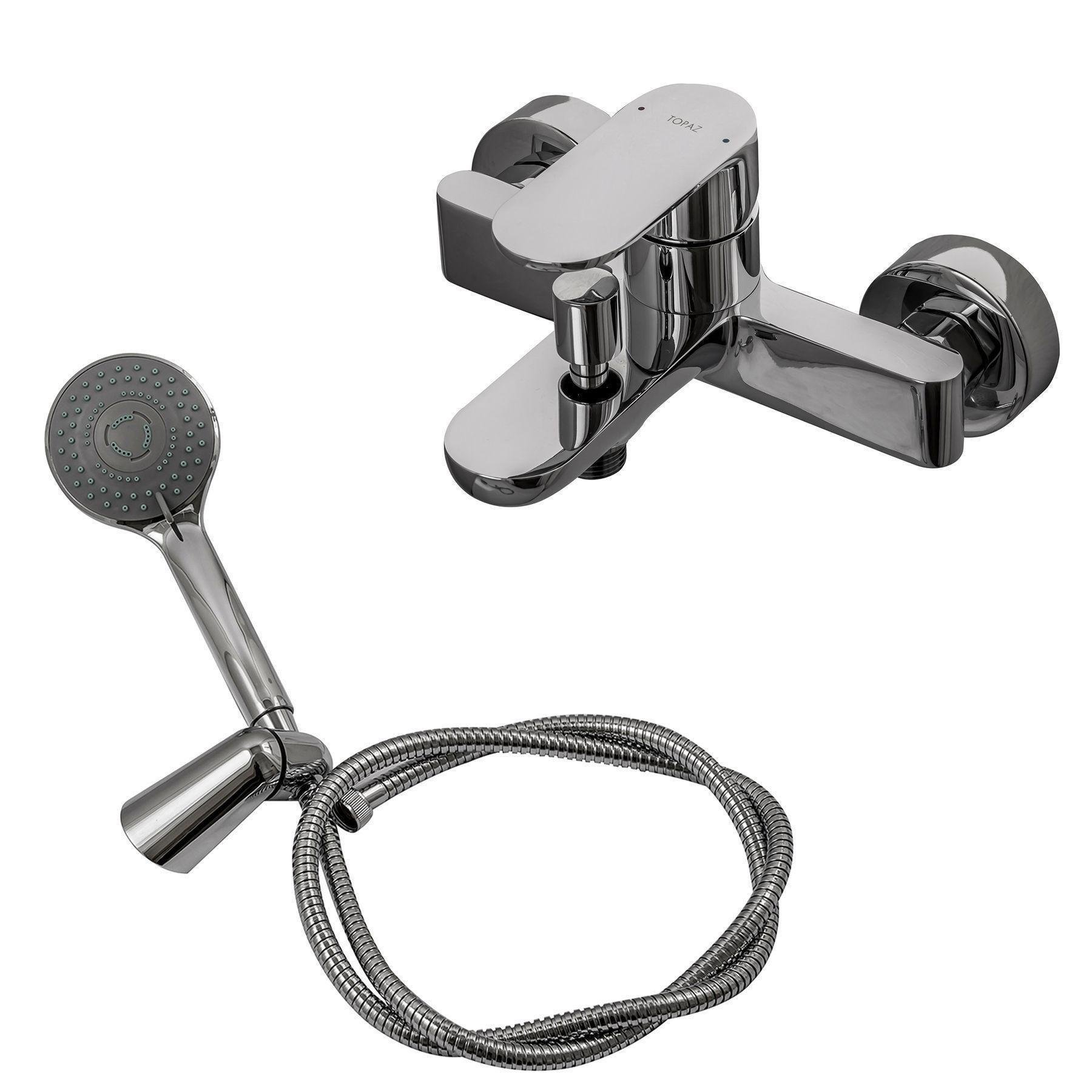 Смеситель для ванны TPZ PARTS TB полированный с лейкой и кронштейном Хром (000013602)