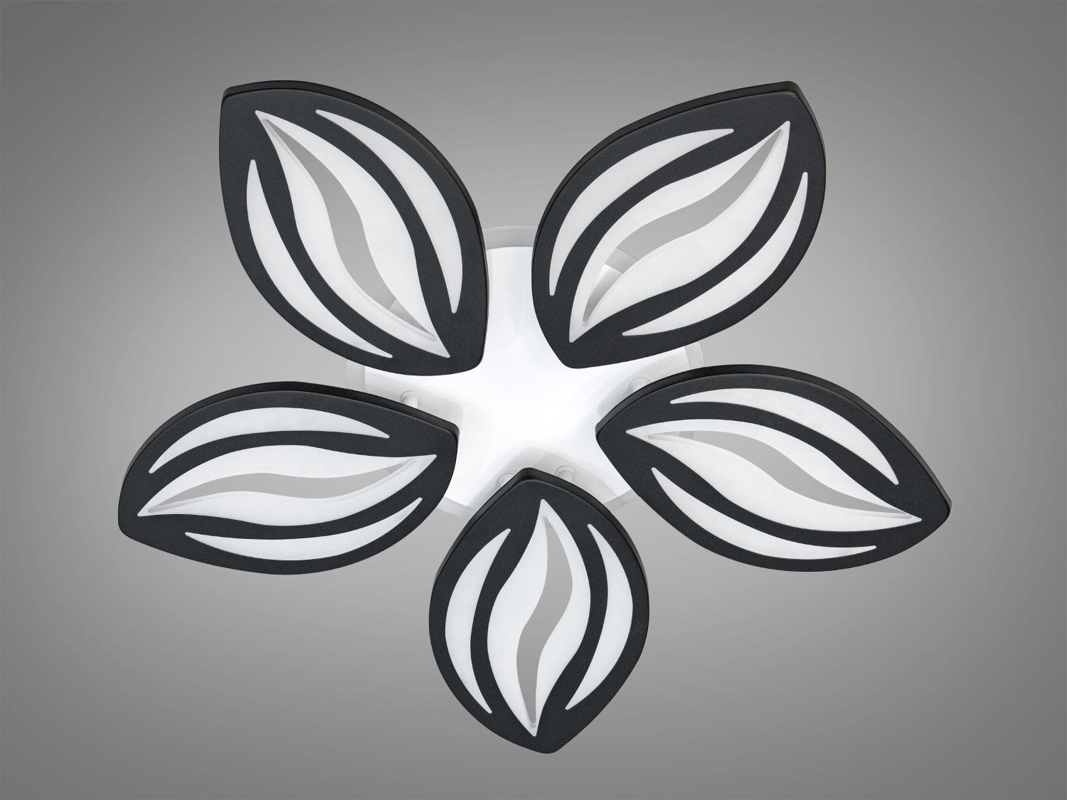 Люстра стельова LED підсвічування/димер/пульт 75W Чорний (8092/5BK 3col dim) - фото 3