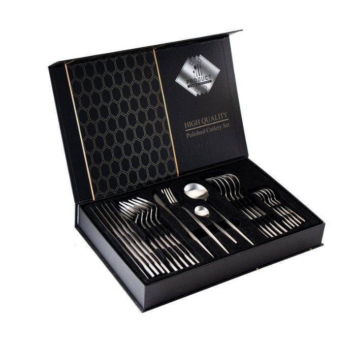 Набір столових приборів 9512 24 пр. Сріблястий (4506233)