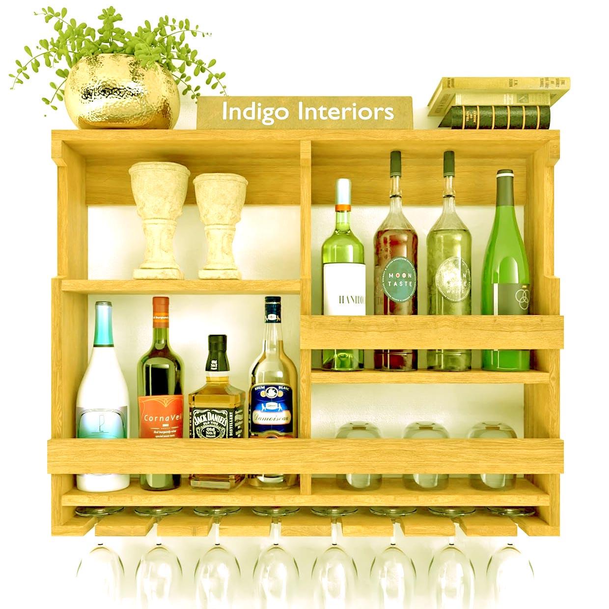 Полка для вина настенная из дерева Наншен Карри (ПНК-019003)