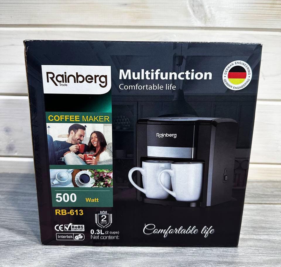 Кавоварка крапельна Rainberg RB-613 на 2 чашки 500 Вт Чорний (2048778210) - фото 8