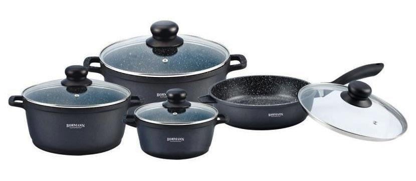 Набір каструль з кришками та сковородою Bohmann BH 6008 MRB 8 пр. (1674952347)