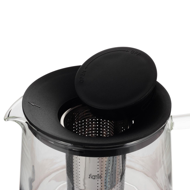 Заварювальний чайник для кави та чаю Kamille KM-0776S з нержавіючої сталі та термостійкого скла 600 мл Прозорий (150-84-0776S) - фото 3 Заварювальний чайник для кави та чаю Kamille KM-0776S з нержавіючої сталі та термостійкого скла 600 мл Прозорий (150-84-0776S) - фото 3