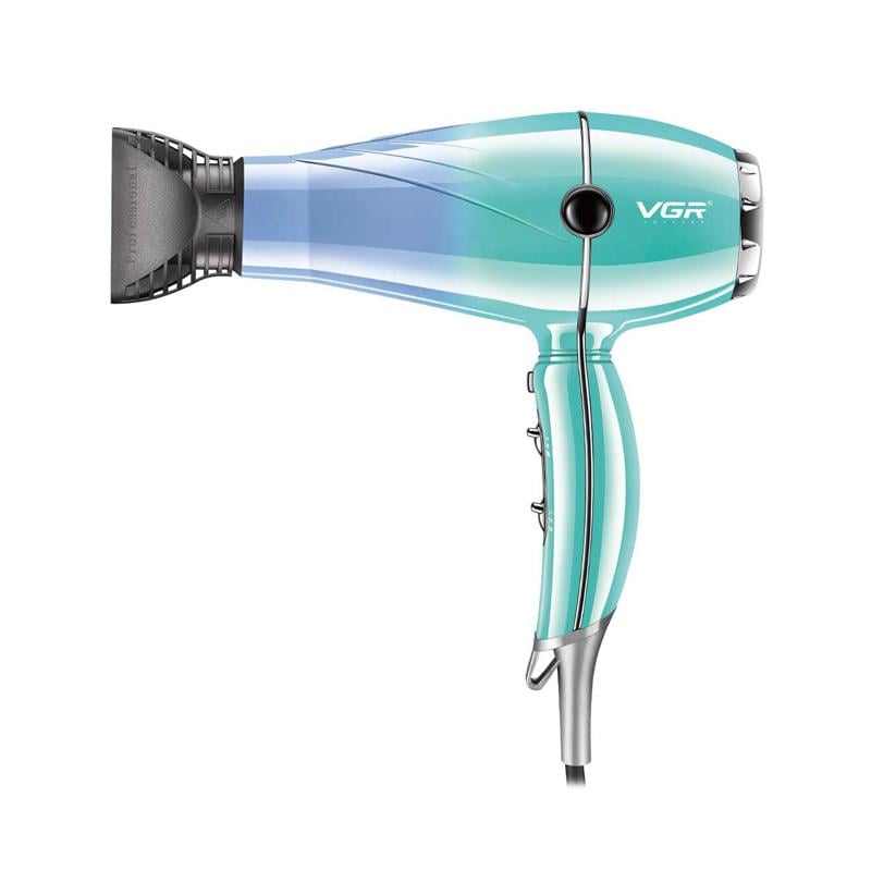 Фен для волос VGR V-452 зеленый 2400 Вт 2 насадки 4 режима обдува (623642)