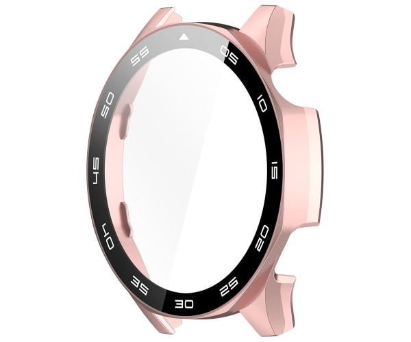 Чехол с защитным стеклом Protective Cover with Glass для Huawei Watch GT 5 с безелем 46 мм Розово-золотой