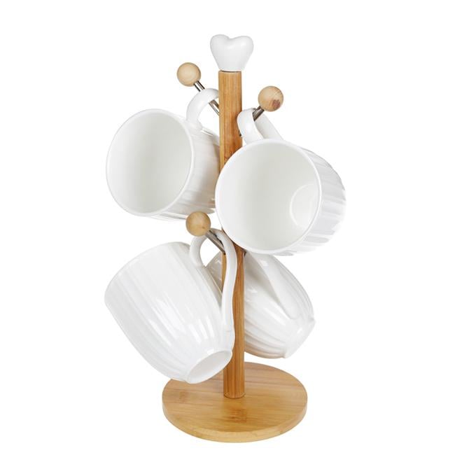 Набор фарфоровых чашек на подставке Flora Naturel 320 мл 4 шт. (31924)