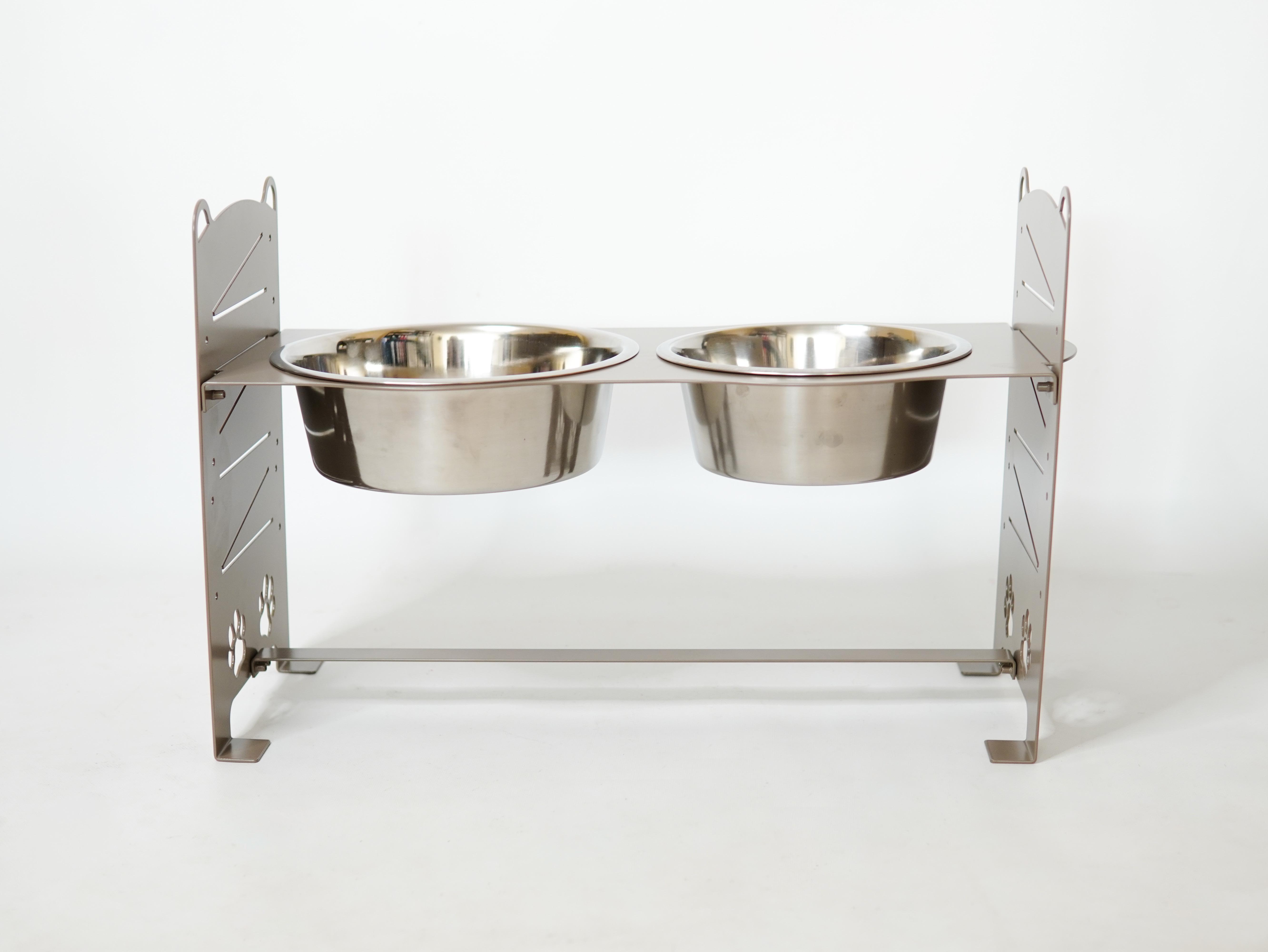 Кормушка для собак средних пород разборная-регулированная 122-293 мм 1,8/2,8 л Бежево-серый (27167252) - фото 3