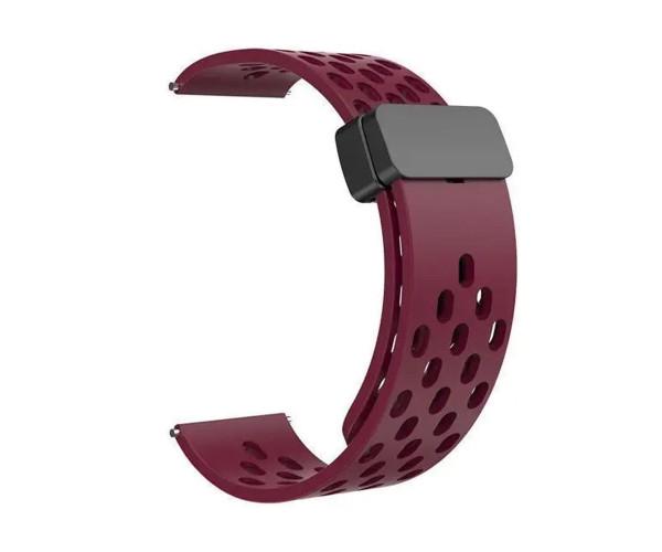 Ремешок Silicone With Magnetic для Samsung/Amazfit/Huawei 20 мм Wine Red
