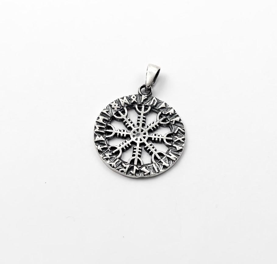 Кулон оберег Maxi Silver 8157 Шлем ужаса в руном круге (88157)