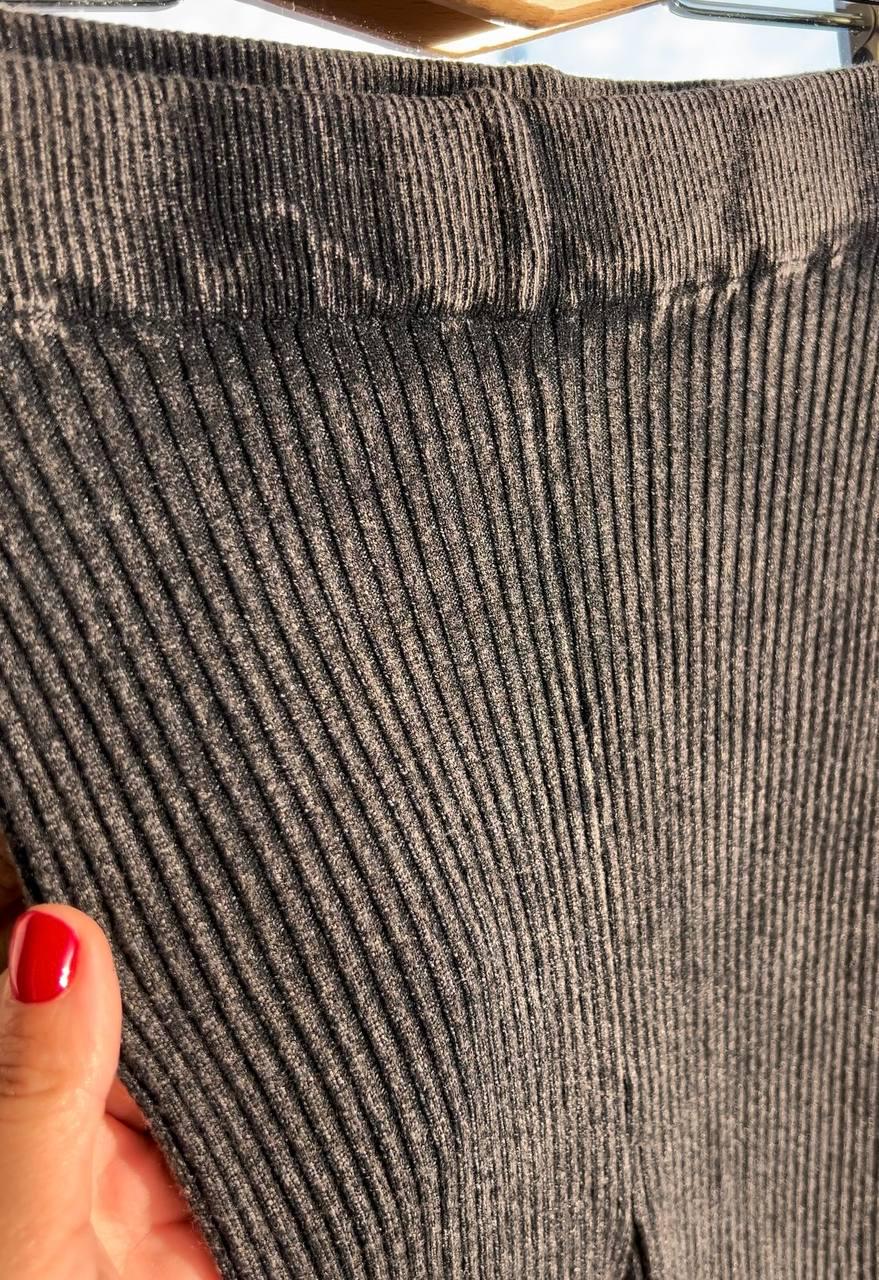 Лосины женские U 166 варенка широкий рубчик плотные теплые высокая талия OS Черный (2939) - фото 8