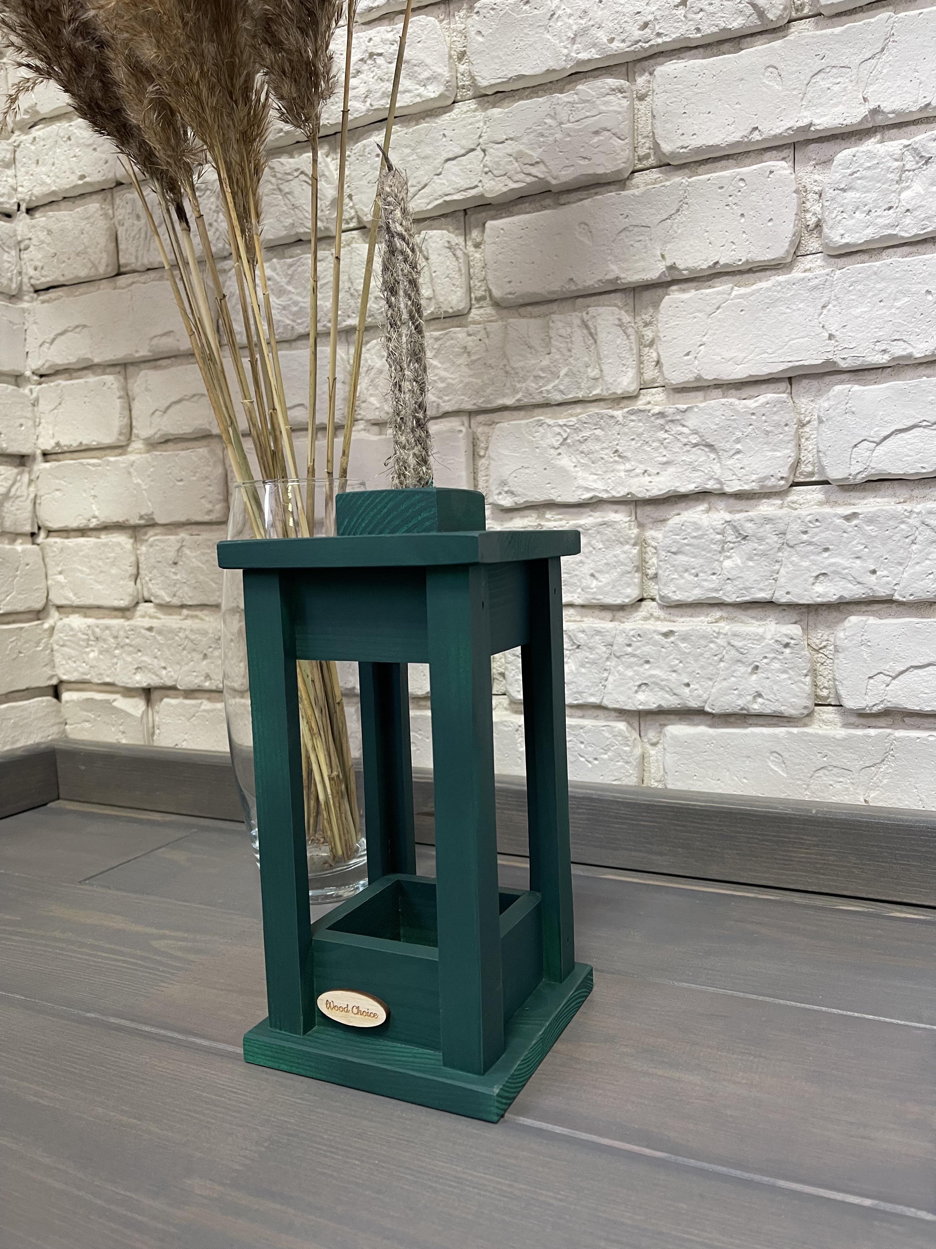 Подсвечник деревянный Wood Choice Фонарь 12х12х25 Зеленый - фото 2 Подсвечник деревянный Wood Choice Фонарь 12х12х25 Зеленый - фото 2