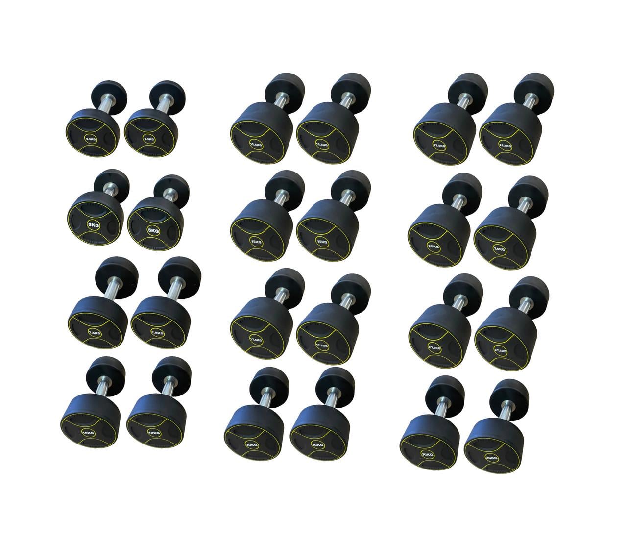 Гантельный ряд уретановый Generation Fitness FF51D4B 2,5/30 кг 12 пар/390 кг (23715795)