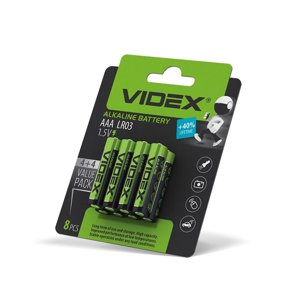 Батарейка щелочная Videx LR03 AAA Blister Card 8 шт. (12728)