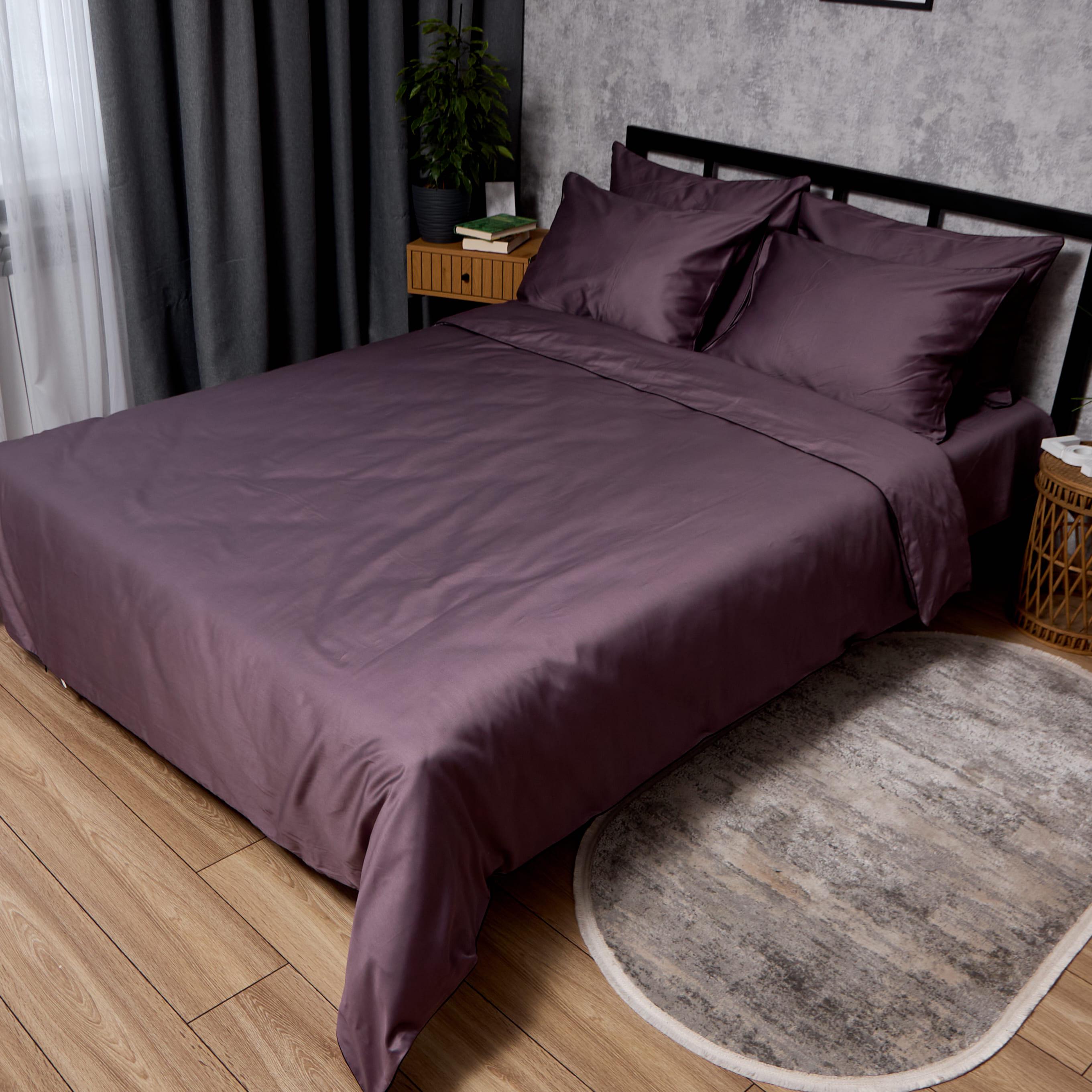 Комплект постельного белья Moon&Star Сатин Premium Velvet Plum Corner полуторный евро 160х220 см наволочки 2 шт. (MS-820012622)