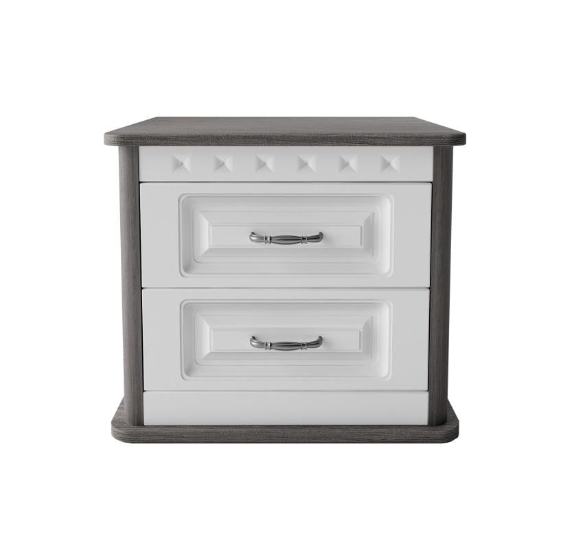 Тумба прикроватная Неман Леон ДСП/МДФ 500х370х450 мм Белый супермат/Дуб графит (40074) Тумба прикроватная Неман Леон ДСП/МДФ 500х370х450 мм Белый супермат/Дуб графит (40074)