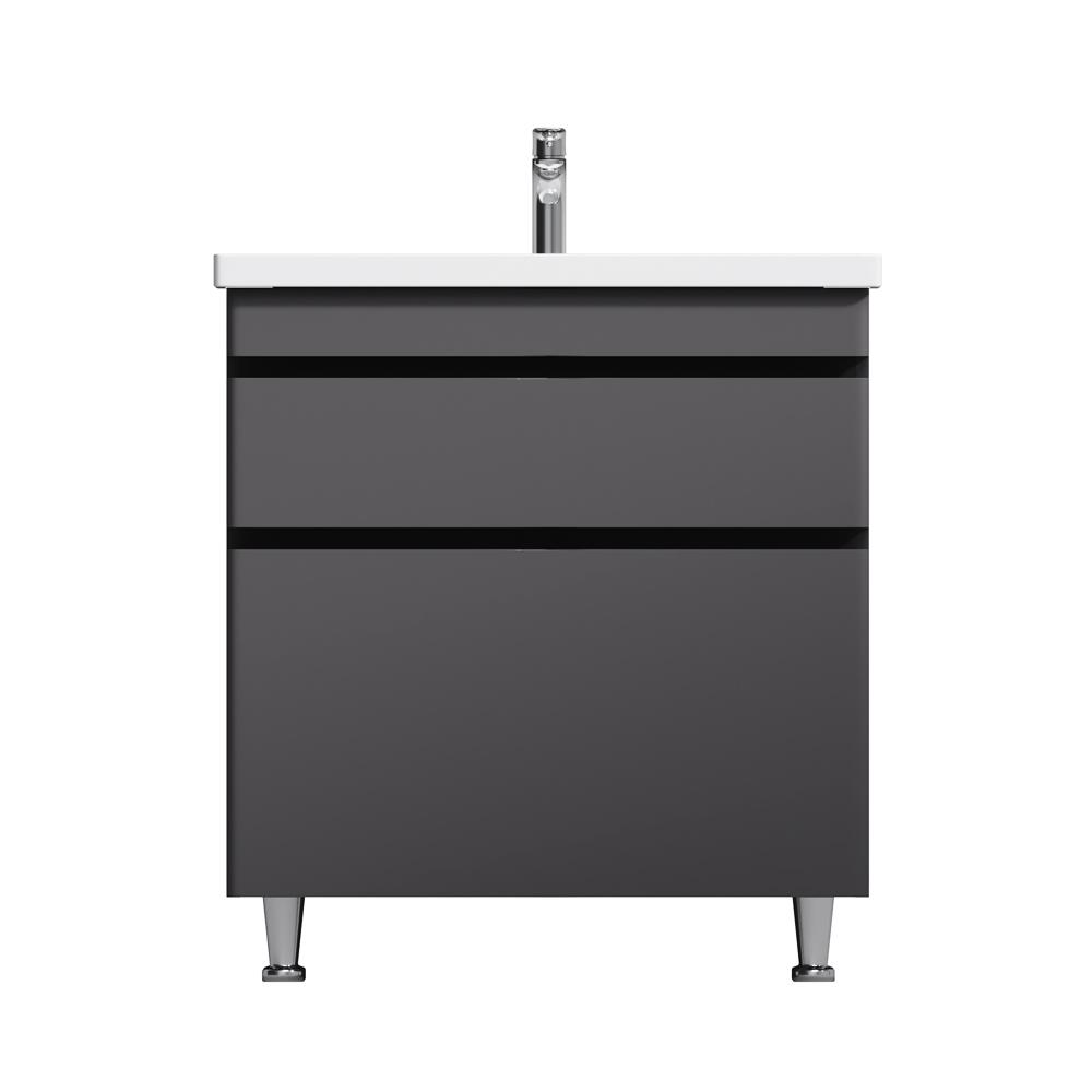 Тумба с умывальником напольная AM.PM HIT M93A-FSX0752-WC0752GM38 76x85x43 см Серый (157323)