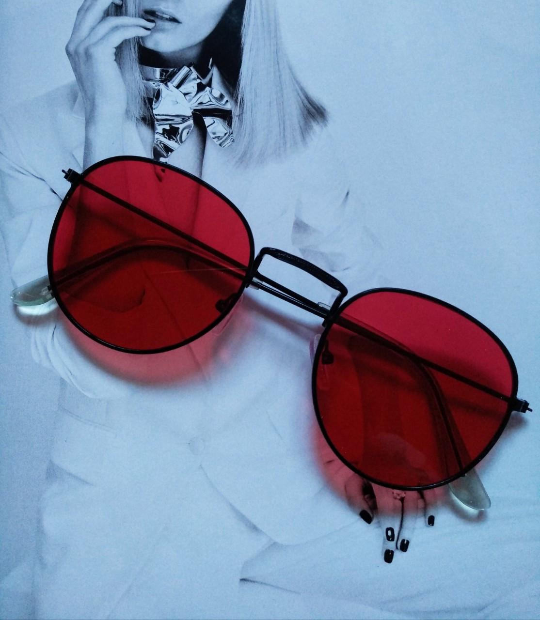 Солнцезащитные ретро очки Красный с черным