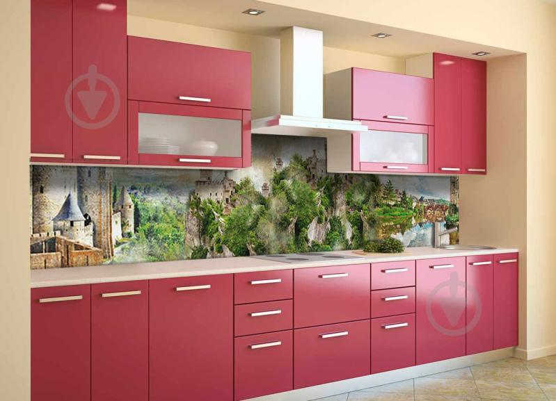 Скинали на кухню Zatarga «Замок у реки» 600х2500 мм виниловая 3Д наклейка кухонный фартук самоклеящаяся Z180638 Скинали на кухню Zatarga «Замок у реки» 600х2500 мм виниловая 3Д наклейка кухонный фартук самоклеящаяся Z180638