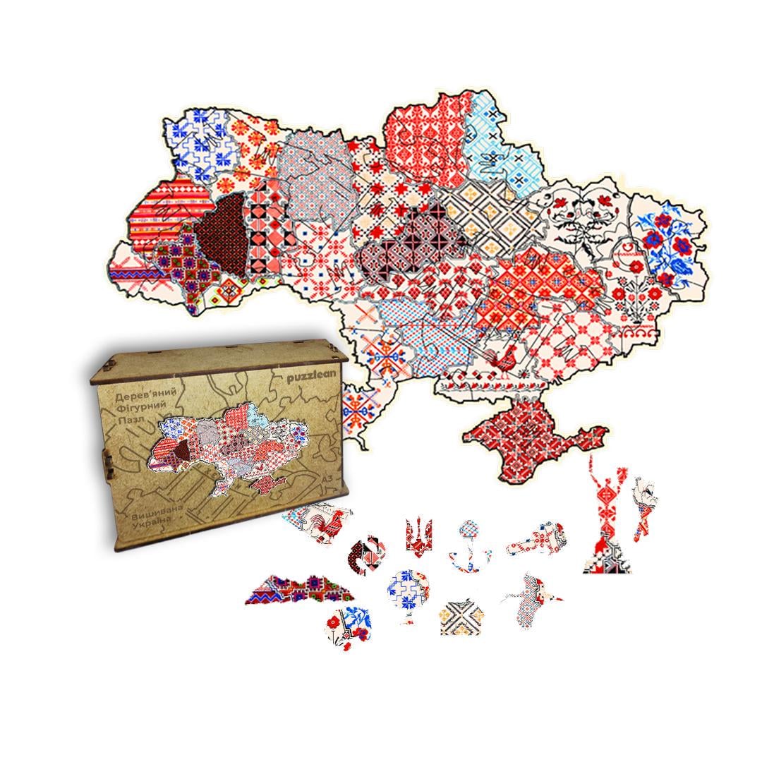 Пазл дерев'яний Україна вишивана А5 35 ел. Пазл дерев'яний Україна вишивана А5 35 ел.