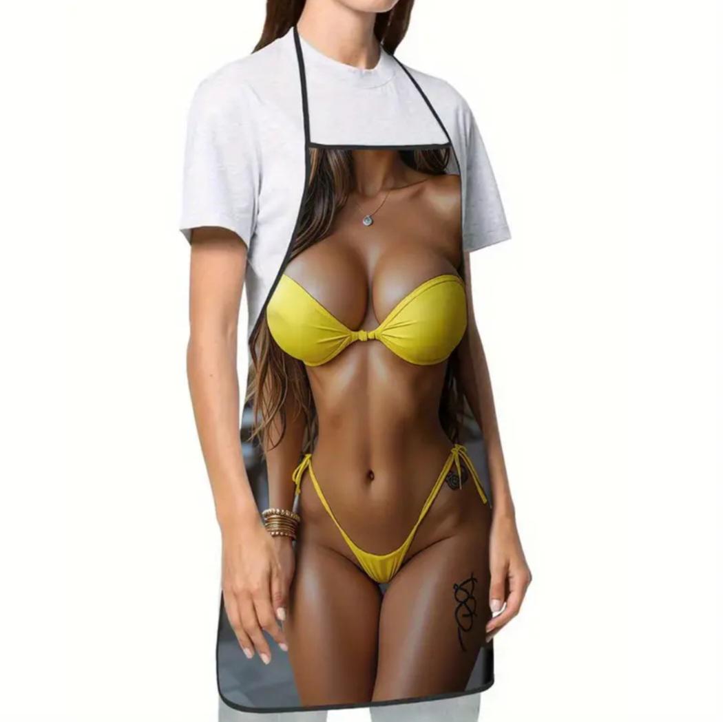 Фартук для женщин с приколом пляжная красавица 72x53 см Разноцветный (358031) - фото 3 Фартук для женщин с приколом пляжная красавица 72x53 см Разноцветный (358031) - фото 3