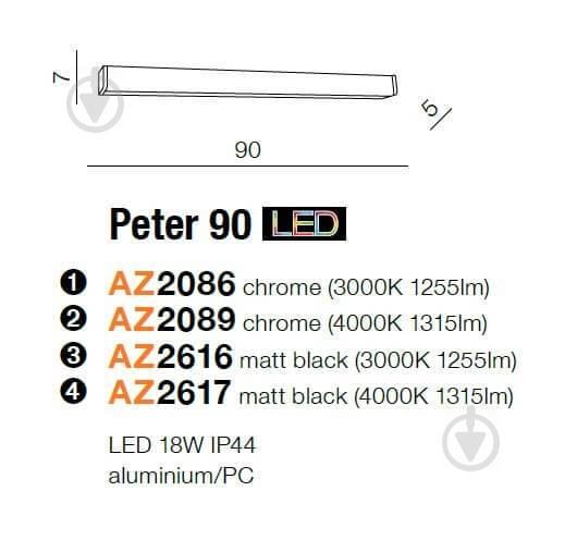 Бра AZzardo PETER 90 3000K AZ2616 - фото 2