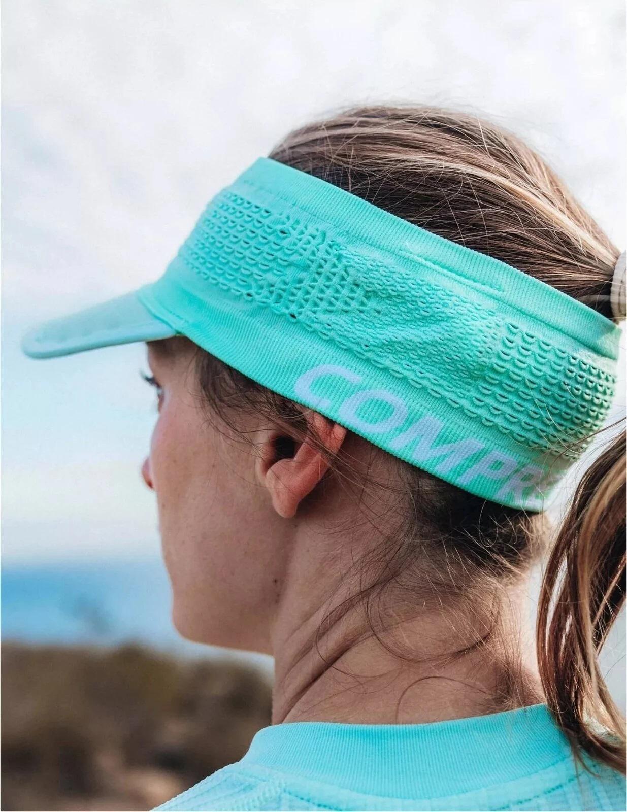 Повязка на голову с козырьком Compressport Spiderweb Headband On/Off Shell Blue - фото 3