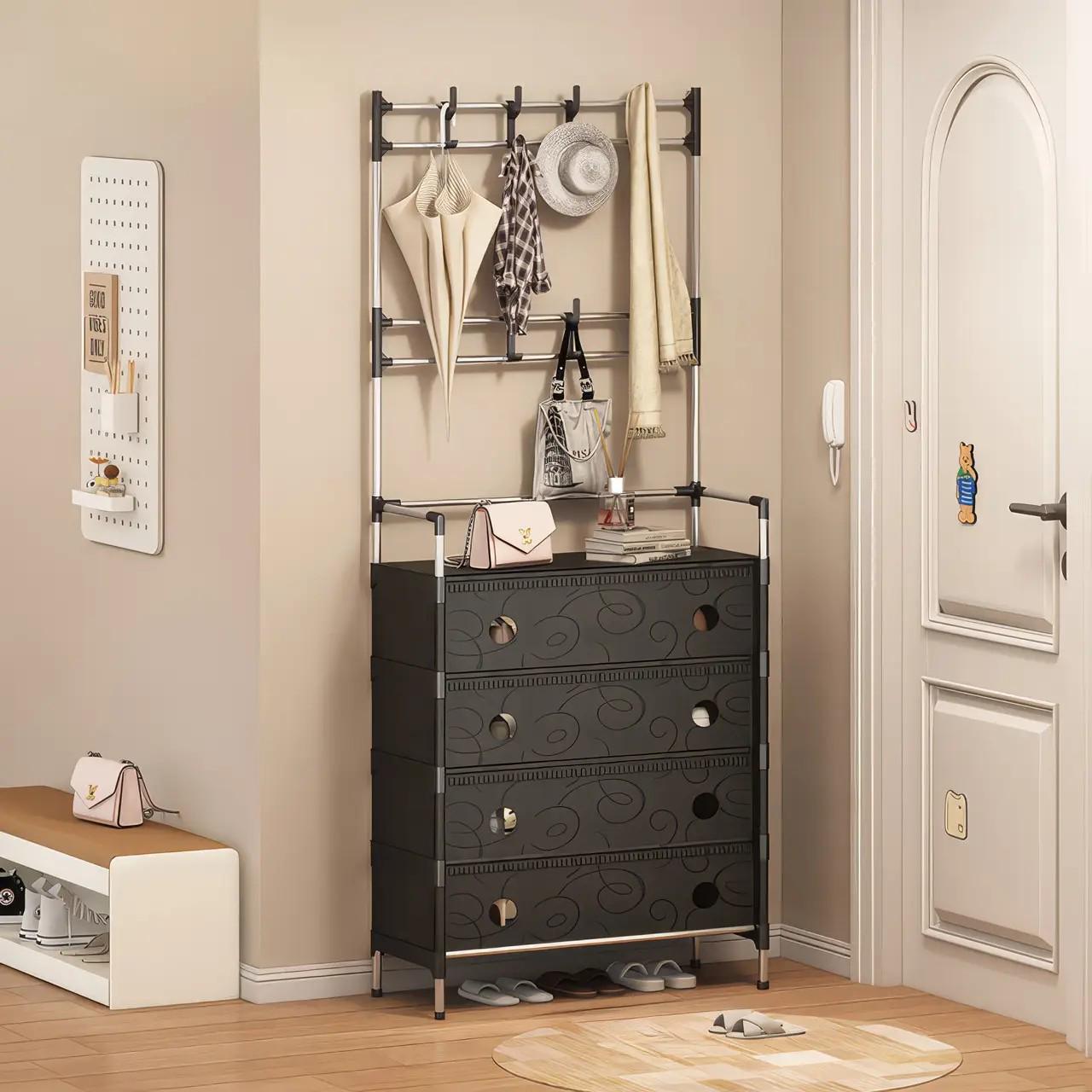 Вешалка напольная с полкой для обуви 2 в 1 172х63х28 см (17153)