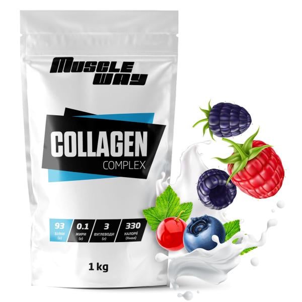 Коллаген гидролизованный MuscleWay Лесные ягоды в порошке на 100 порций 1 кг (21-125-kg-mw-rs1.3)