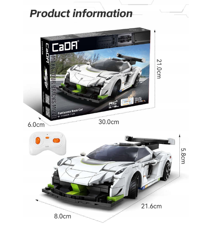 Конструктор детский CaDa Fantasma Race Car Vehicle Машина для радиоуправления для мальчика 322 дет. (22774746) - фото 5 Конструктор детский CaDa Fantasma Race Car Vehicle Машина для радиоуправления для мальчика 322 дет. (22774746) - фото 5