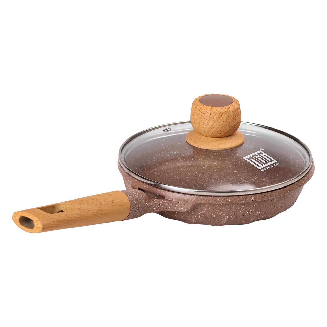 Сковорода алюмінієва мармурова MGC з антипригарним покриттям 1 л Ø 20 см Кавовий - фото 5 Сковорода алюмінієва мармурова MGC з антипригарним покриттям 1 л Ø 20 см Кавовий - фото 5