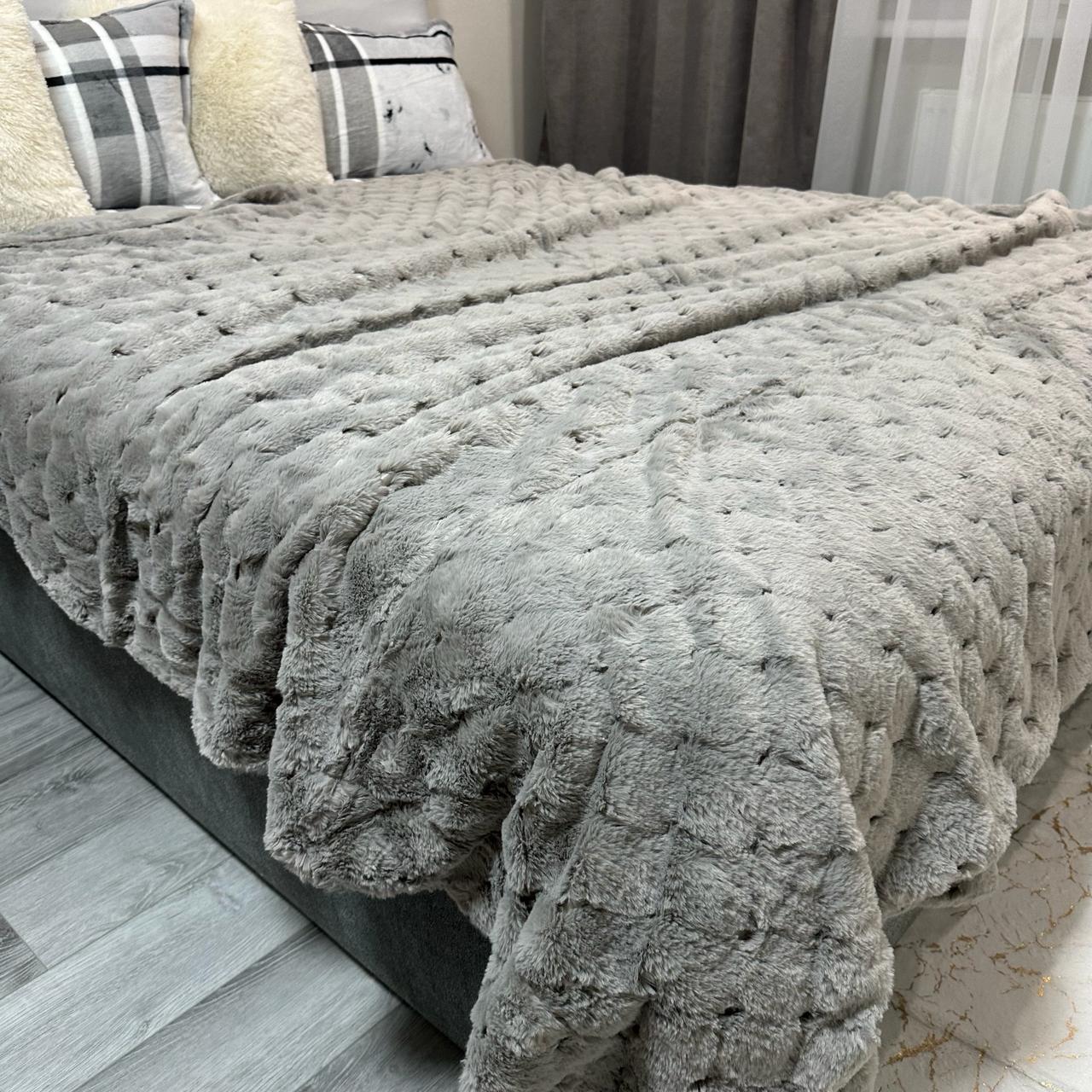 Покрывало микрофибра 200х230 см Серый (P-капелька-8)