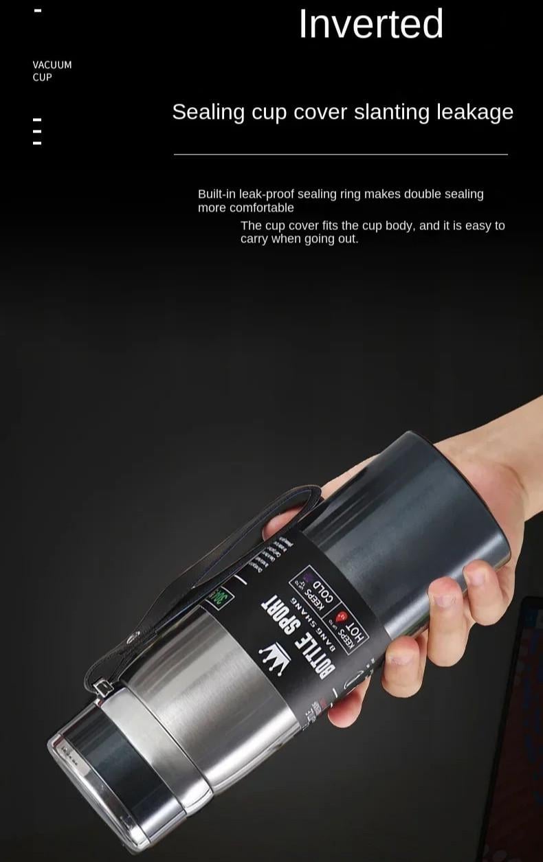 Термос из нержавеющей стали для воды чая кофе вакуумный 1000 мл - фото 5