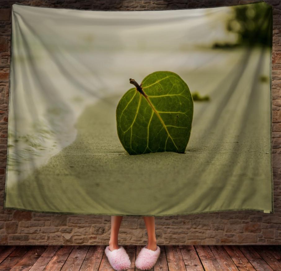 Плед із 3D принтом Зелений лист на пляжі 150х200 см (epi_0472)