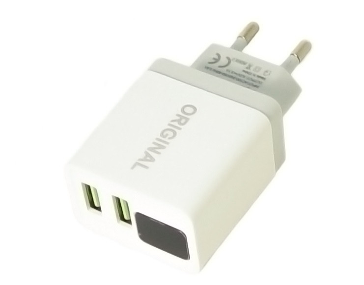 Зарядное устройство 220В CX QC03 5740 с 2 Usb и Led дисплеем 3,1 А