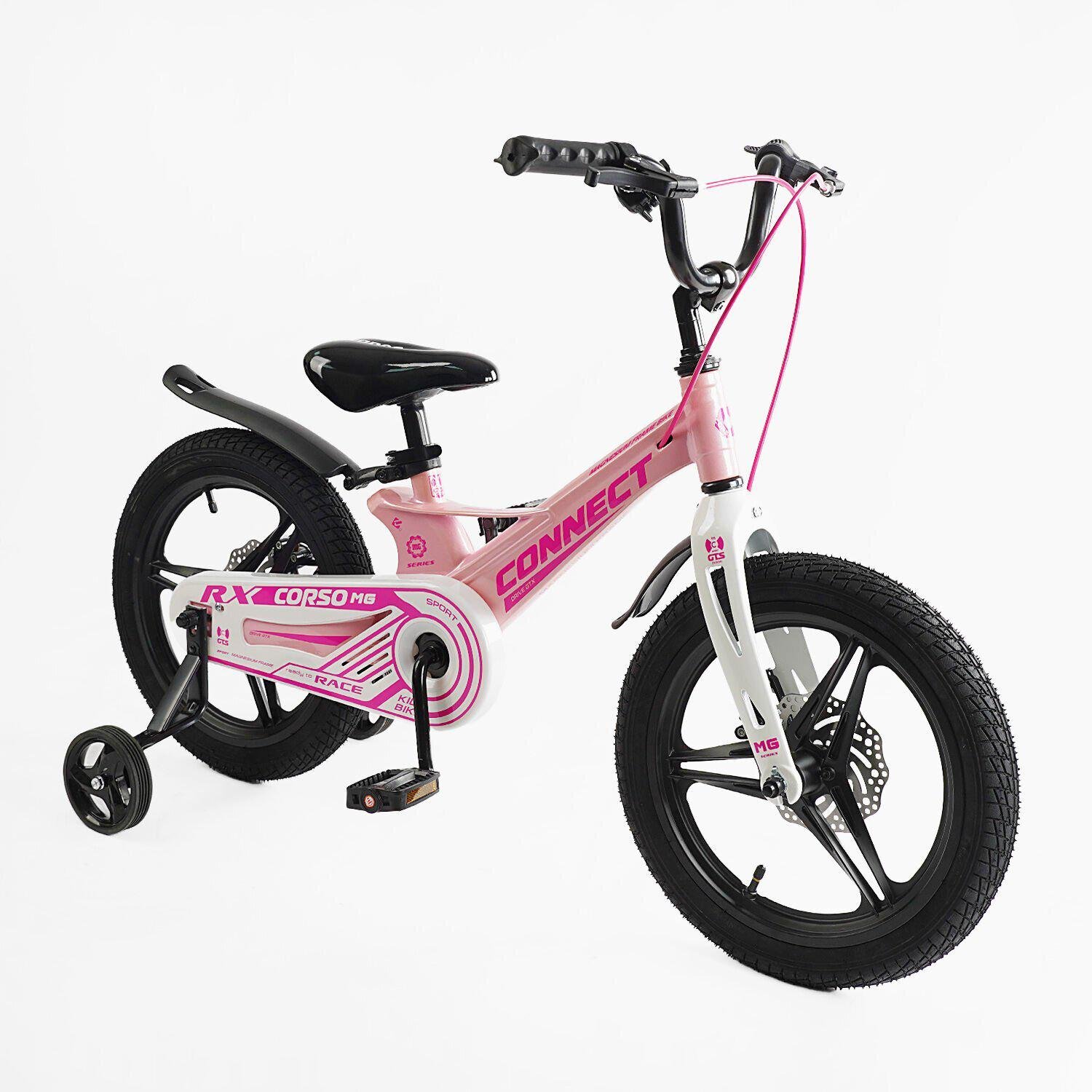 Велосипед двухколесный Corso Connect 16" детский магниевый Розовый - фото 1 Велосипед двухколесный Corso Connect 16" детский магниевый Розовый - фото 1