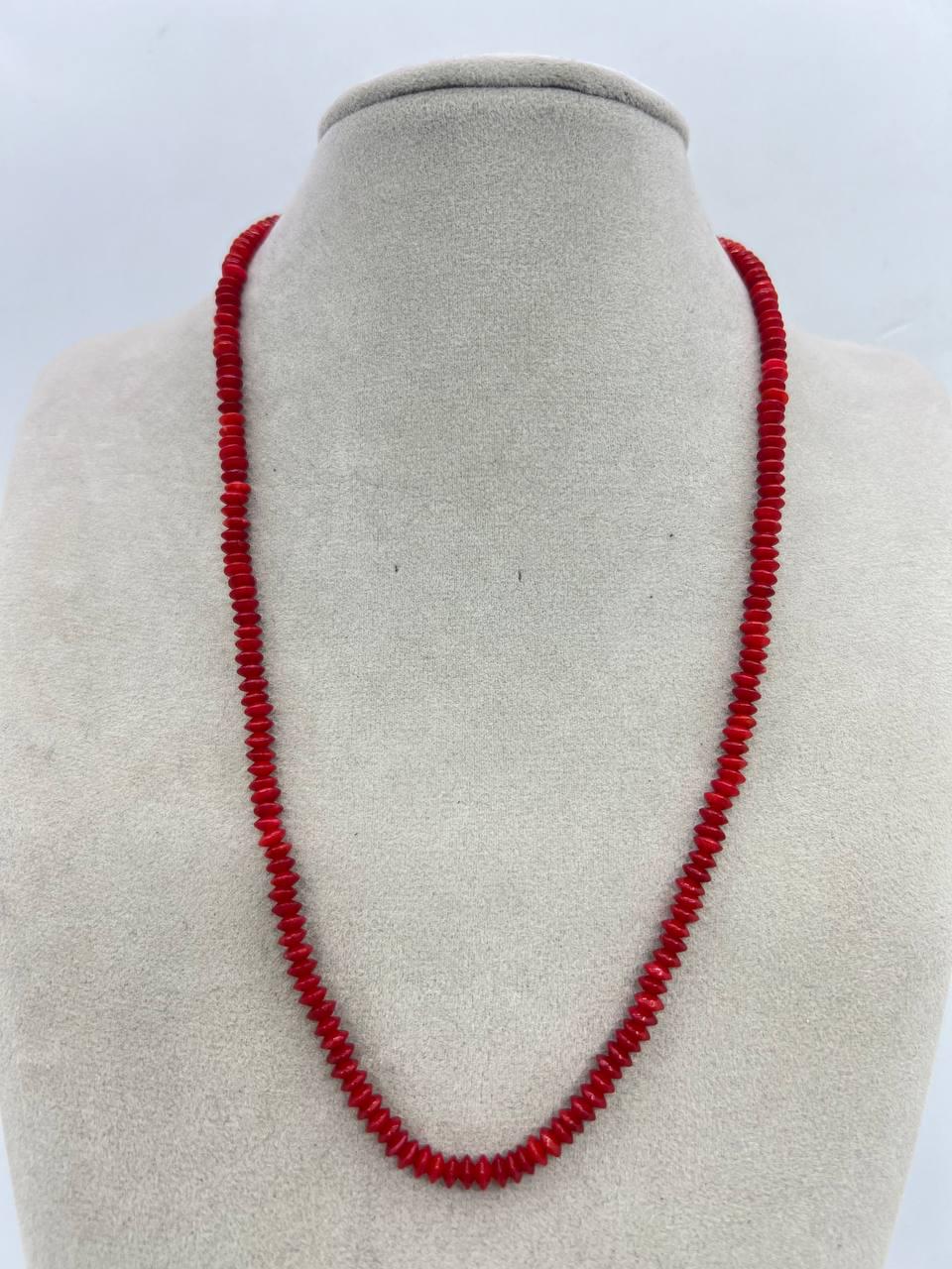 Бусы коралл 1,5х4 мм 40 см Красный (11139)