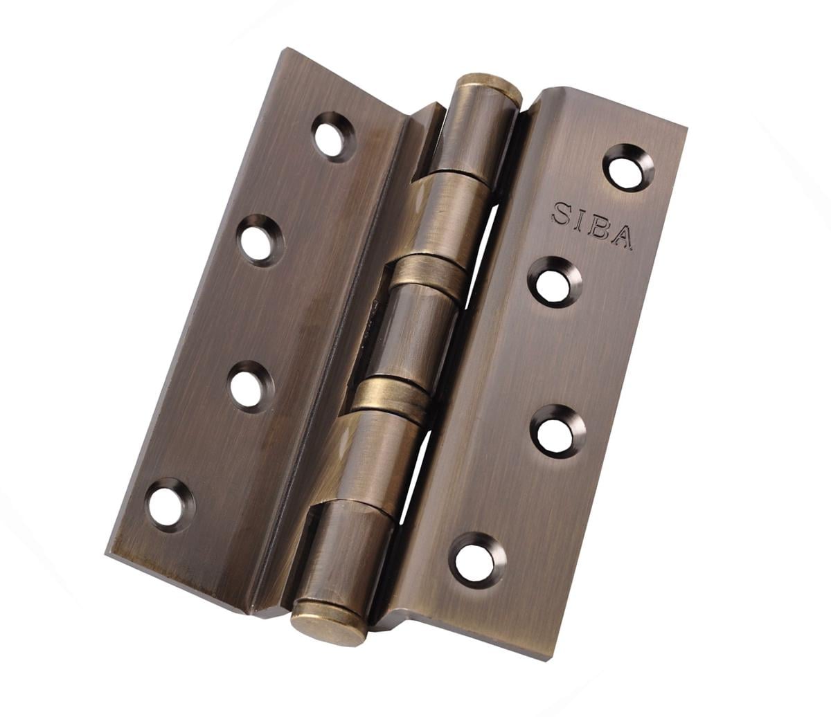 Петля дверная Siba угловая стальная 100 мм Античная бронза (2BB 4"х3"х3 мм FHP AB CRANK)