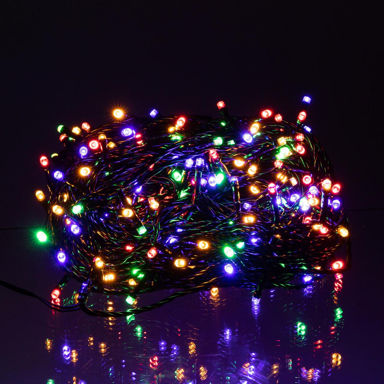 Гирлянда Нить уличная 30 м 300 LED черный провод Разноцветный (CF300L30MBML) Гирлянда Нить уличная 30 м 300 LED черный провод Разноцветный (CF300L30MBML)