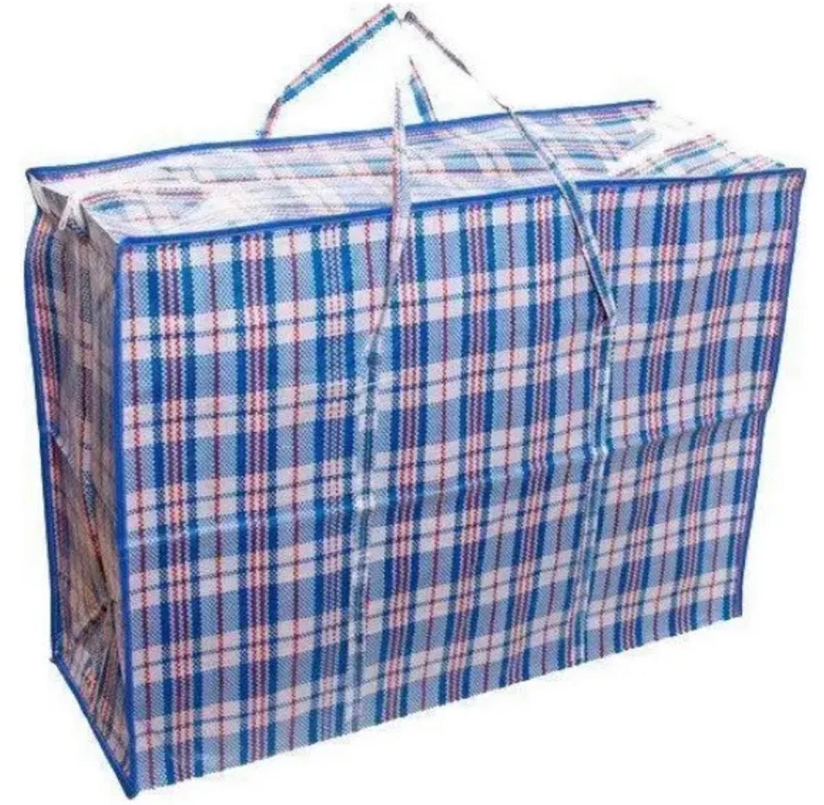 Сумка господарська Клітка №5 49х64 cм Синій (S010715) - фото 1 Сумка господарська Клітка №5 49х64 cм Синій (S010715) - фото 1