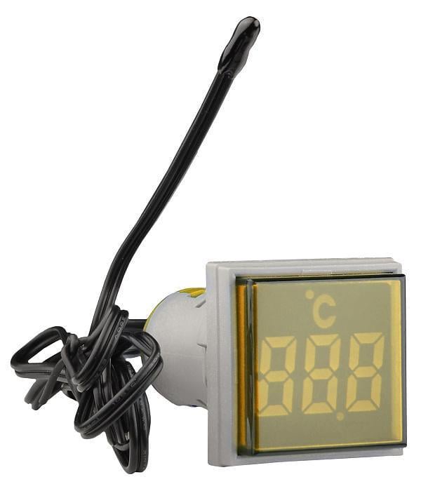 Светосигнальная арматура АСКО-УКРЕМ с индикатором температуры серии U-ADM-T квадратная ᴓ22 мм Желтый (00000055211)
