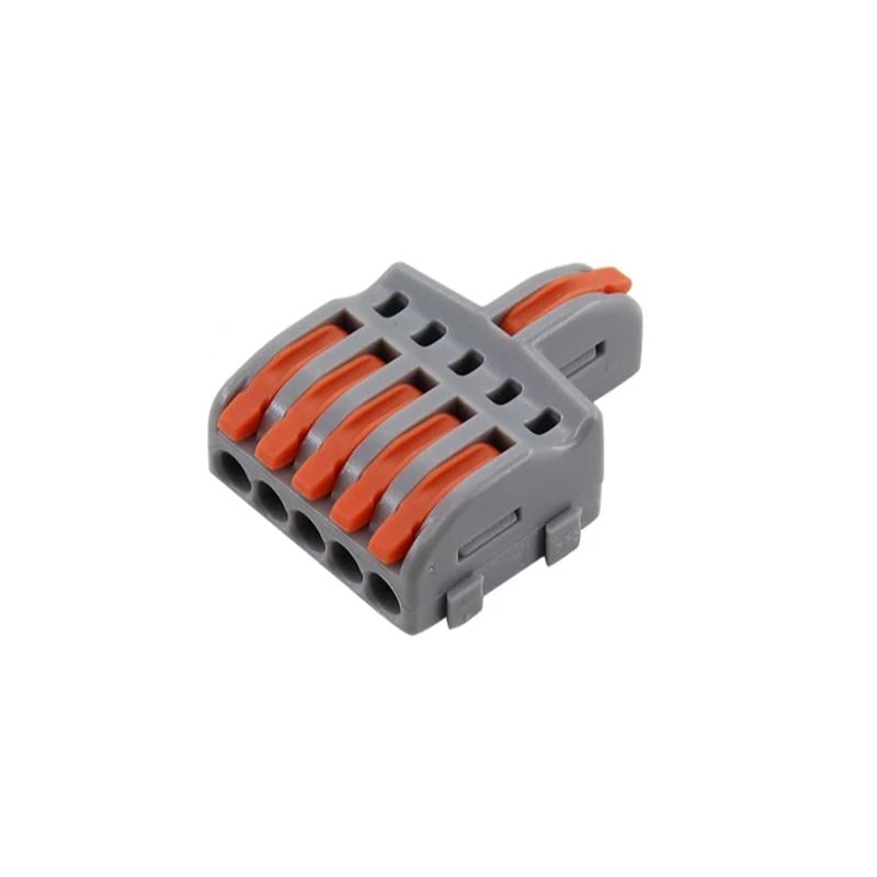 Клемма проходная Tactix 0,08-4 мм2 32А 1-5 наборная 39х28х14,5 мм Оранжевый (F15)