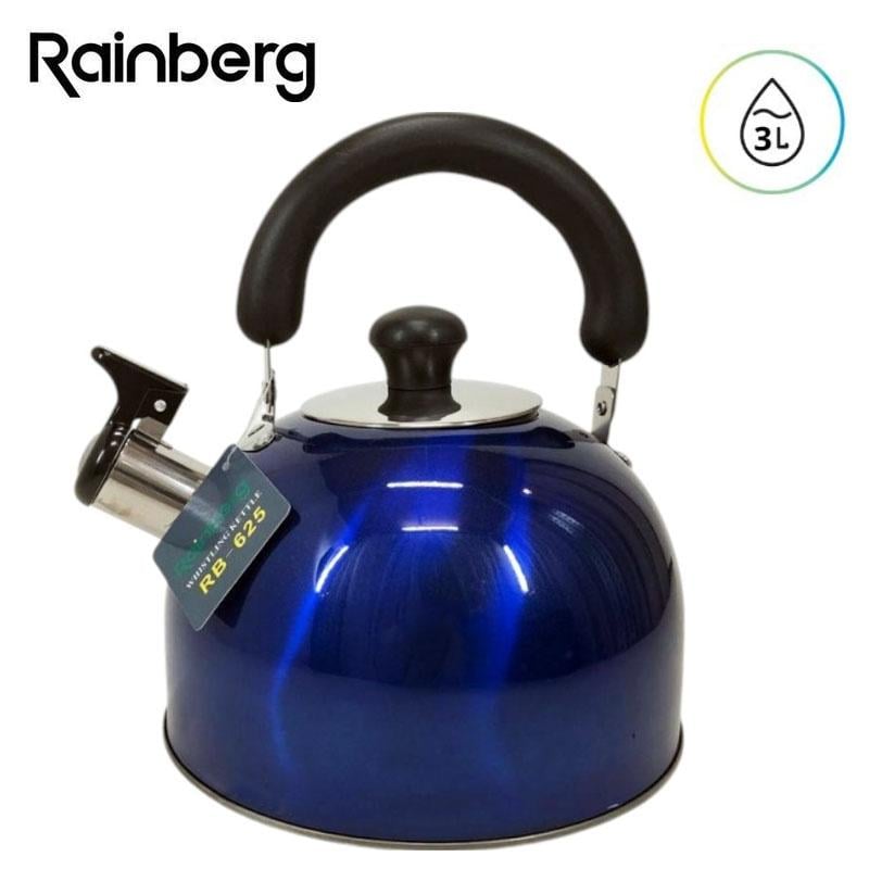 Чайник Rainberg RB-625 нержавеющая сталь со свистком 3 л Синий (26202618) - фото 3 Чайник Rainberg RB-625 нержавеющая сталь со свистком 3 л Синий (26202618) - фото 3