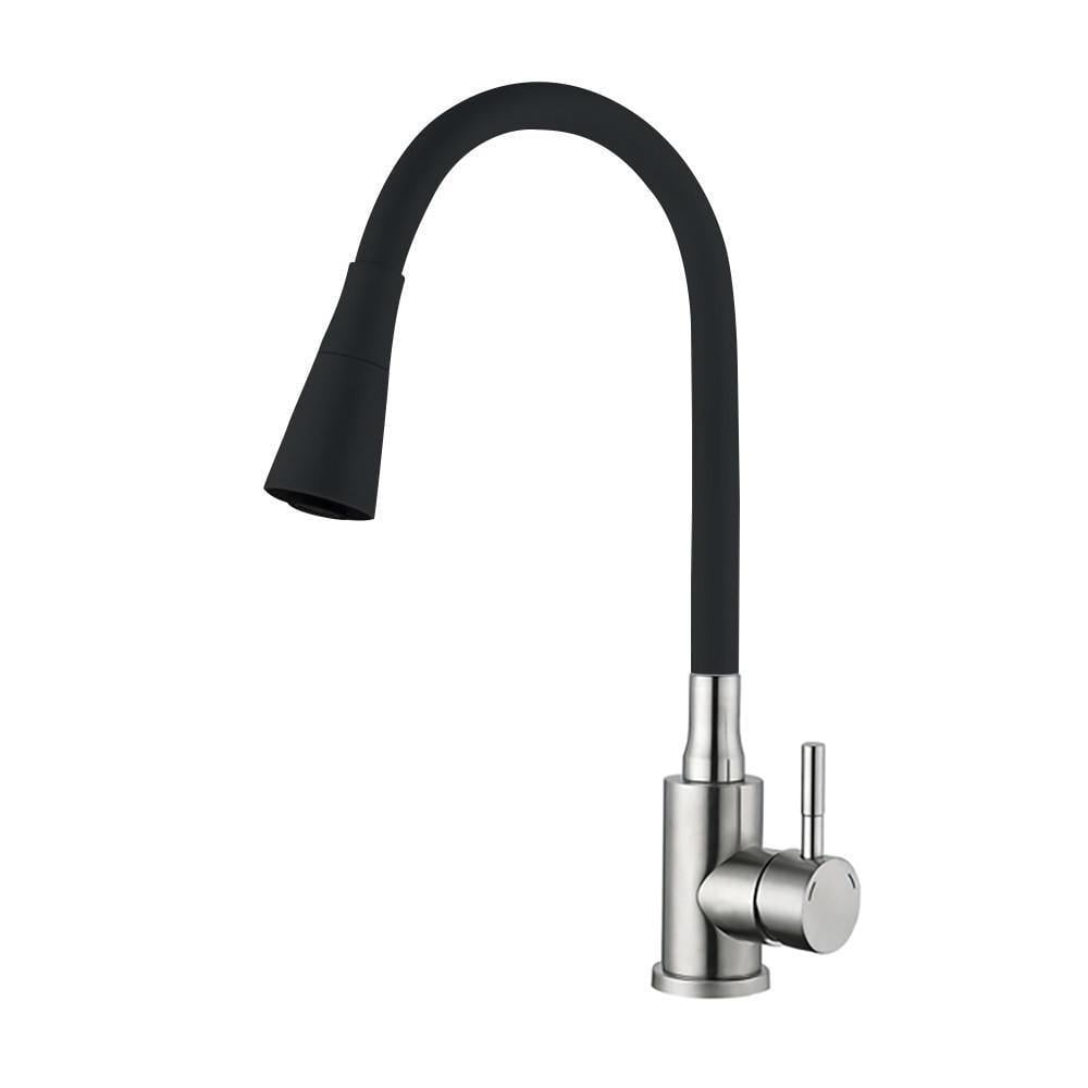 Смеситель для кухни Wezer EKO4Y-01B гибкий излив 2-режимный нержавеющая сталь Сатин/Черный (1055184)